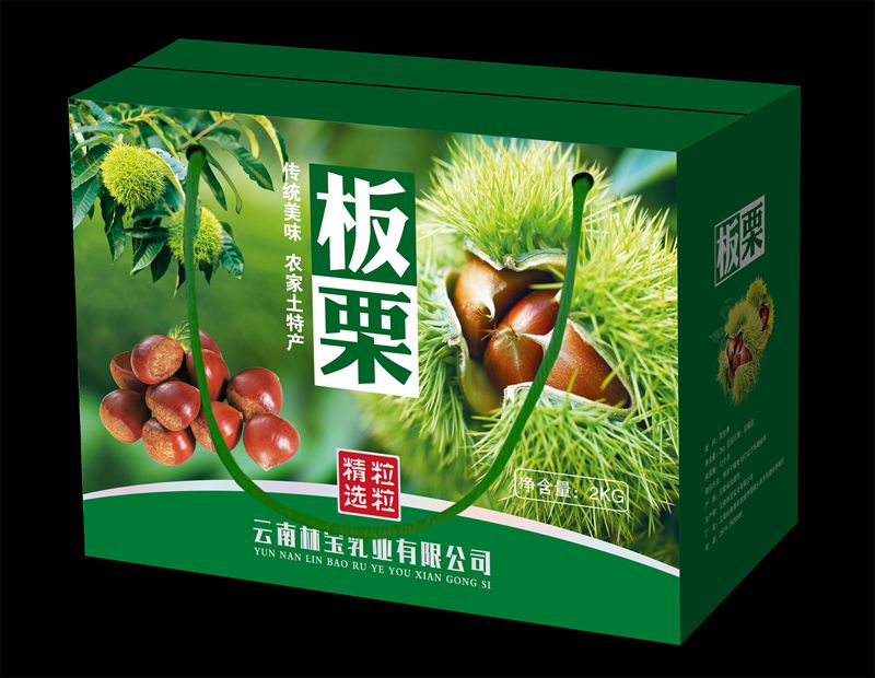 板栗礼盒包装手提袋印刷